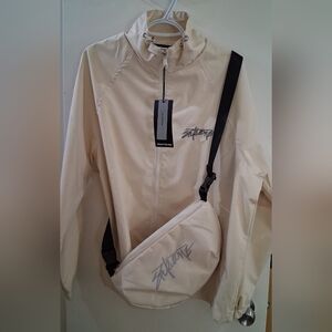 Silent Vortex Men's Zip Up Drawstring Lightweight Windbreaker Jackets With Bag